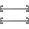 SONGMICS Set di 2 Attaccapanni da Muro, Barra Appendiabiti da Parete a Tubo, Stile Industriale, Salvaspazio, 112 x 30 x 29,3 cm, Portata di 60 kg, Montaggio Facile, per Spazio Stretto, Nero