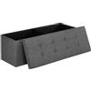 SONGMICS MAZIE Collezione - Cassapanca, Pouf Contenitore, Poggiapiedi Pieghevole da 38 x 110 x 38 cm, Ottomano, Portante 300 kg, per Soggiorno, Camera da Letto, Entrata, Grigio Scuro LSF77K