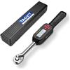 TAGVIT Chiave Dinamometrica Digitale 3/8'', Alta Precisione ± 2%, 3-60Nm Chiave Dinamometrica Bici, con Memoria Preimpostata Buzzer E Indicatore LED per Bicicletta e Moto