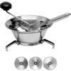 Home Trio Passaverdura con 3 Dischi, Acciaio Inox, 24 cm