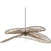 LUSSIOL - Lampada SAPA, sospensione in giacinto d'acqua naturale tinto nero, forma aerea, diametro 78 cm (naturale)