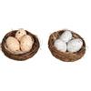 Rayher Nido Deco con 3 Uova, 6,5cm ø, Assortito, Box PVC 2pz, 46684000