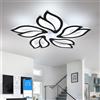 Comely Plafoniera LED Soffitto Moderna, 45 W Lampadario LED Soffitto Dimmerabile con Telecomando, Creativa Forma di Fiore Lampada da Soffitto per Soggiorno Camera da Letto Cucina, Nero, Dia 60 CM