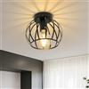 Comely Plafoniera Industriale Vintage, Metallo Gabbia Lampada da Soffitto