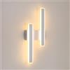 Comely Applique da Parete Interno LED, 32 W 3600 LM Lampada da Parete Moderna Lunga, Bianca Lampada a Muro in Alluminio per Camera da letto Soggiorno Bagno Corridoio, Bianco Caldo 3000 K