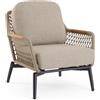 Bizzotto Poltrona con cuscini eulero antracite JX55