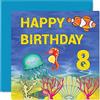 Stuff4 Biglietto di auguri per l'8° compleanno per ragazzo ragazza, Sealife