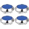 A ABSOPRO Cappucci Centro Mozzo 70mm Diametro Argento Lucido Blu 4Pz | Materiale Plastica Lega Alluminio, 70mm Est, 57mm Int, Per Auto/Camion/Veicoli, Installazione Diretta, 6 Alette