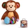 ODOXIA Scimmia di Peluche Sensoriale per Bambini | Pupazzo Bambini 1 Anno | Animale di Peluche per bambini | Ottimo per i bisogni sensoriali Sensory plush monkey