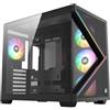 XYZ QUBEX, Cubo, PC, Nero, ATX, Micro ATX, Mini-DTX, Metallo, Vetro temperato, 16,5 cm
