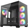 XYZ TESSERACT X, Cubo, PC, Nero, ATX, ITX, Micro ATX, Acciaio, Vetro temperato, 165 mm