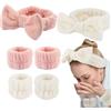 OIXEYA Fascia Capelli Donna Trucco, 6 Pz Fascia Capelli Spugna Fascia Spa con Braccialetto per il Trucco, Fasce Capelli Trucco Fiocco Fascia Doccia Capelli per Lavaggio Viso, Doccia, Terme