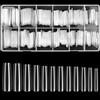 woshilaoDS 240 pzUnghie Finte Trasparenti, Punta Unghie Falsa, Copertura Completa Extra Lunga Press On Nails, Unghie a Ballerina, Punta Francese Copertura Totale per Manicure Salone Fai da Te