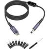 RIIEYOCA Adattatore regolabile 140W da USB-C a DC, Cavo trigger PD barrel, Cavo commutazione USB-C a DC 5V-28V con supporto ricarica rapida PD3.1 e display intelligente della tensione (1,5M)