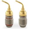 Nakamichi FanLock Excel placcato oro 24 carati 2mm Pin Spine a banana connettore, 10 AWG - 18 AWG spessore 4mm, per cavo amplificatori di altoparlanti, Hi-Fi Connessione rapida, 2 pezzi (1 paio)