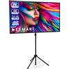 eSmart MISATI X-Type Treppiede ultraleggero su tela 200 x 112 cm (90) 16:9 | Full Masking | Home Cinema Proiettore LCD LED | Quick Set Up | Treppiede preassemblato | Borsa da trasporto