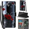 Haninsuze Cover per Google Pixel 6A Custodia Cover Pelle Libro Portafoglio con Porta Carte Magnetica Protezione Antiurto Cuoio Flip Case Custodia Cover per Google Pixel 6A, farfalla rosa