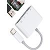 HOYULLI Adattatore USB C A USB(4in1)Lettore Schede SD Micro SD Per Apple IPhone15 Pro Max Android TF Card Reader OTG 3.0 Cavo Per iPad Accessori Macchina Fotografica TF Scheda Memory Adapter MacBook Chiavetta