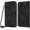 Netany Cover per Xiaomi Redmi 9C/Redmi 10A/9C NFC con Cordino, Flip Portafoglio Magnetica Custodia in Pelle, [2 Porta Carte][Chiusura Magnetica],Custodia Libro Antiurto Cover con Laccio (Nero)