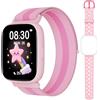TICTIKY Fitness Tracker Orologio Bambina Ado 5-16 Senza APP Necessaria, 1,83 Smartwatch con Contapassi, Frequenza Cardiaca, Resistente all'Acqua IP68, Monitor del Sonno, Giochi Puzzle, Nylon