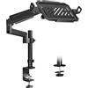 PUTORSEN Braccio per monitor con supporto per computer portatile per schermo LCD LED da 17 a 32 pollici e notebook fino a 17 pollici, regolazione dell'altezza di 55,5 cm (asta da 30,8 cm),