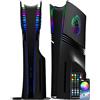 Joso Pannello frontale per PS5 Pro Disc Edition, custodia di ricambio antigraffio antipolvere con anello RGB, copertura adatta per PS5 Pro (CD-ROM), piastre per accessori PS5 Pro, nero