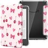 MoKo Custodia per 6 E-reader(11a Gen 2024/2022),Cover Posteriore in TPU Ultra Trasparente Morbida e Flessibile con Auto Sonno/Sveglia per e-reader 11a Gen 2024,Non per BOOX e Kobo,Fiocco con Ciliegie