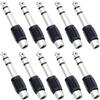RUNCCI-YUN 10 adattatori audio da 6,35 mm, jack stereo TRS a RCA femmina, adattatore audio da RCA a 6,35 mm, spina stereo maschio da 1/4 pollici