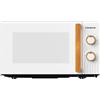 Corbero Corberó - Microonde 20 litri | CMICG270WOODW | Potenza 700 W | Sbrinamento | 5 livelli di potenza | Controllo meccanico | Timer 35 min | Piatto girevole 255 mm | Apertura con pulsante, Bianco
