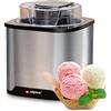 alpina Gelatiera Refrigerante 2L, Macchina Gelato, Yogurt Gelato, Sorbetto, Doppio Isolamento, Ice Cream Maker Autoattivante, Acciaio Inossidabile, Colore Argentoe Argento