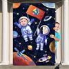 DPKOW Spazio Compleanno Foto Puntino Banner, Divertente Faccia Gioco per Bambini Festa Sfondo Decorazione, Tema Astronauta Festa Gioco Banner Accessori fotografici