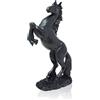 LEPENDOR Statua in resina di cavallo in piedi per la decorazione domestica Scultura di ornamento animale Allevamento Figurina di arte del cavallo Scultura decorativa - Nero