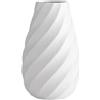 JUZAI Vaso in Ceramica Bianca con Design a Spirale Testurizzato, Decorazione Moderna e Minimalista per Casa, Soggiorno o Ufficio - 20 cm