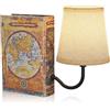 FUNTAPHANTA Lampada da Scaffale Vintage Ricaricabile, Lampada da Libro Cordless con Paralume in Lino, Lampada da Tavolo Dimmerabile con Controllo Touch, Reggilibri Decorativo Moderno, Luci da Scaffale