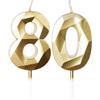 mciskin Candele dorate per 80° compleanno, 3D oro numero 80 candela per torta, decorazioni per 80° compleanno per donne e uomini, candele decorazioni dorate Torta Topper per feste Suppie