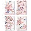 Arquiel Set 4 Strofinacci Cucina, Uccelli Fiori Rosa 100% Cotone Canovacci Senza Pelucchi Asciugamani Durevole Riutilizzabili Panni Cucina Decorazione Regali per la Mamma 48 cm x 70 cm