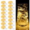 HOSPAOP 16 pezzi catena luminosa a LED con batteria piccola, 2 m 20 LED - Mini micro filo luci a batteria & impermeabile per interni, esterni, Natale, matrimoni, feste, luce bianca calda