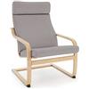 Vinylla Fodera di ricambio per poltrona Ikea Poang (cuscino design 3, cotone, grigio)