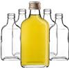 KADAX Fiaschetta da 200 ml, 5 pezzi, piccole bottiglie di vetro con tappo a vite, flaconcini, bottiglie vuote da riempire, mini bottiglie di liquore, bottiglie di liquore (oro)