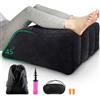 PLCatis Cuscino Alza Gambe Gonfiabile per Tenere le Gambe Alte a Letto Cuscino a Cuneo per Dormire Riposo e Relax - Nero