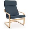 Vinylla - Copripoltrona per poltrona di ricambio realizzato per sedia Ikea Poang (cuscino con design 1, cotone, blu lago)