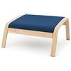 Vinylla - Copripoltrona di ricambio compatibile con sedia Ikea Poäng (poggiapiedi con design 2, cotone, blu)