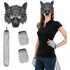Zophlly Wolf Costume Maschera Animale Guanti Per Halloween