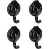 HMIEPRS 4 Pezzi Ganci a Ventosa Forte, Ganci Attaccapanni da Parete Riutilizzabili e Resistenti, Doccia a Parete Senza Foratura per Bagno Cucina, Caricabili 5KG (Nero)