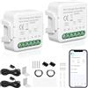 RDTOK Apriporta WiFi garage door opener, apricancello wifi controllo Tuya App, apricancello intelligente compatibile con Alexa, Google Assistant, nessun hub richiesto, 2.4 GHz (2 Pezzi)