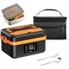 Jradse Scaldavivande a Batteria Ricaricabile, 1L Scalda Vivande a Batteria Ricaricabile, 16000 mAh , Scaldavivande Portatile con Stoviglie e Sacchetto Isolato per Ufficio, Picnic, Auto e uso All'aperto