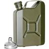 Outdoor Saxx® - Fiaschetta in acciaio inox Sprit effetto tanica a benzina/bottiglia per whisky e grappa in confezione regalo | 50 ml verde oliva