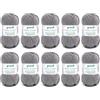 Gründl Lana Baby Cotton - Lana per Bambini per Maglia e Uncinetto - Resistente e Facile da Lavare - 50% Cotone, 50% Poliacrilico - 10 Gomitoli da 50g/140m - Ferri 3,5-4,5 - Ardesia