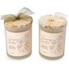 Mopec HA8, confezione da 4 candele 95 g. Gelsomino Coperchio Legno Ornato e Assortimento di 2 Colori Fiocco, Ø5,5x8cm