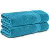 Komfortec Set di 2 Asciugamani da Bagno 70x140 cm, 100% Cotone | Morbidi e Assorbenti, Grande Taglia, Turchese
